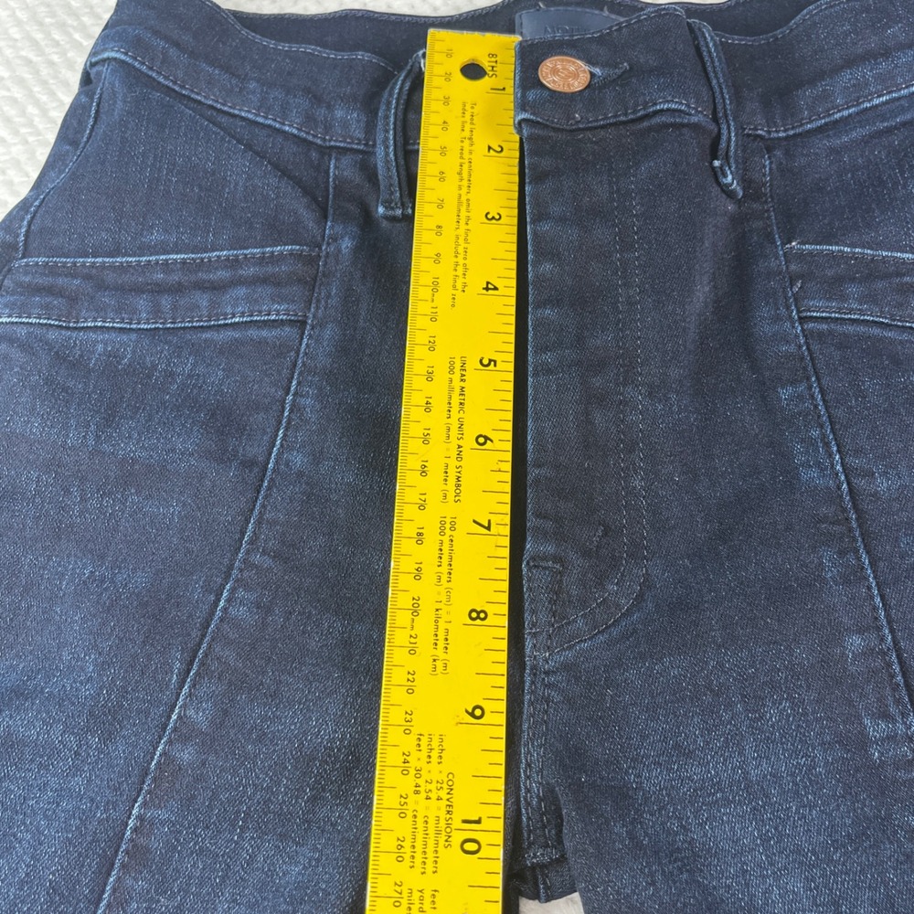 MOTHER The Hustler Roller Skimp  Flare Jeans Blue Denim Front Seam High Rise 26 - Picture 7 of 12